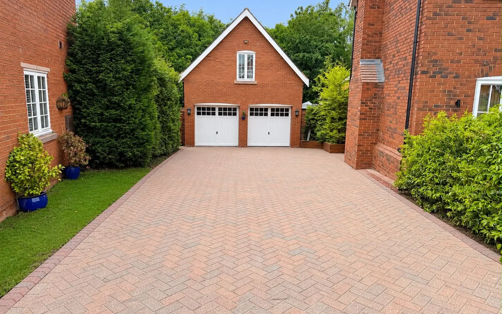 Large block-paved driveway completed by Talbots in Cheshire