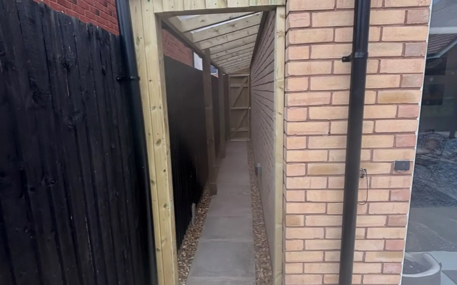 Bespoke covered side access and timber walkway construction